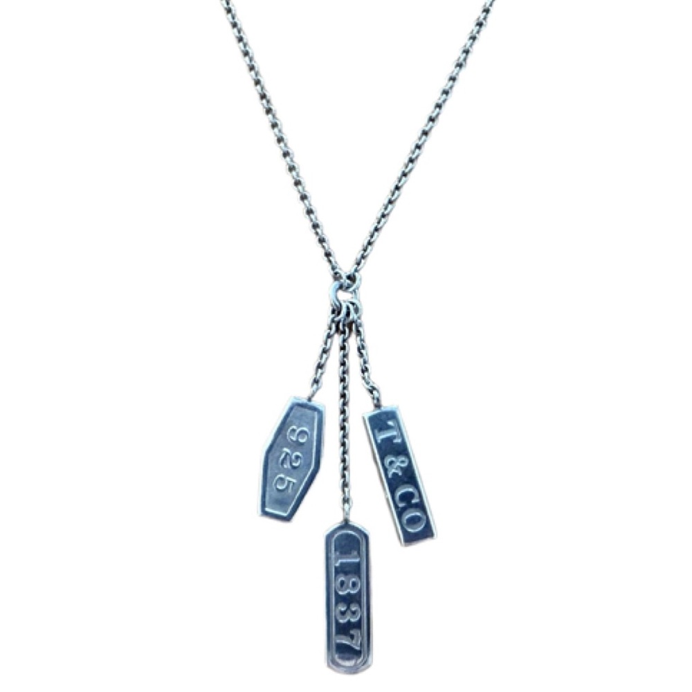 Tiffany & Co. Designer 1837 Tag Charm Necklace